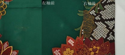 平和屋着物●豪華振袖　駒刺繍　網目鹿の子花唐草文　正絹　逸品　CABE2383yc