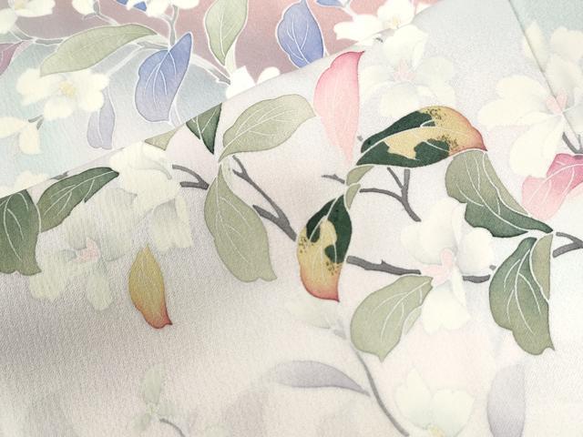 平和屋着物○訪問着 友禅 枝花文 暈し染め 正絹 逸品 CABE2385yc