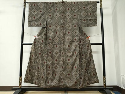 平和屋着物●本場大島紬　龍郷絣　正絹　逸品　CABE2391yc