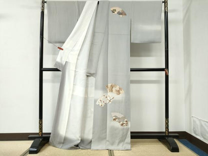 平和屋着物●訪問着　地紙草花文　暈し染め　金彩　正絹　逸品　CABE2392yc