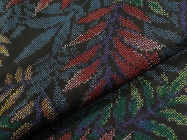 平和屋着物●本場大島紬　7マルキ　地空き　草木文　正絹　逸品　CABE2393yc