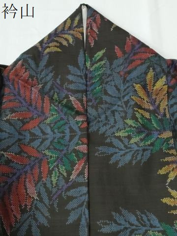 平和屋着物●本場大島紬　7マルキ　地空き　草木文　正絹　逸品　CABE2393yc