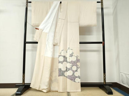 平和屋着物●豪華色留袖　刺繍　流水菊文　正絹　逸品　CABE2396yc