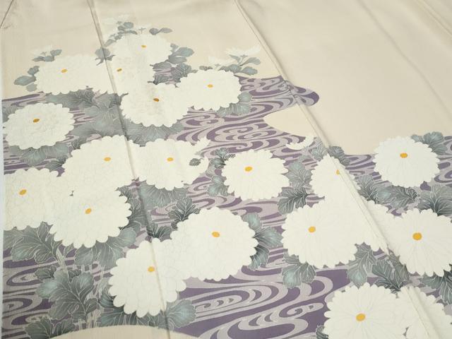 平和屋着物●豪華色留袖　刺繍　流水菊文　正絹　逸品　CABE2396yc