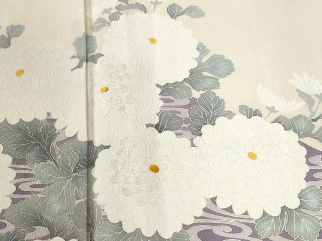 平和屋着物●豪華色留袖　刺繍　流水菊文　正絹　逸品　CABE2396yc