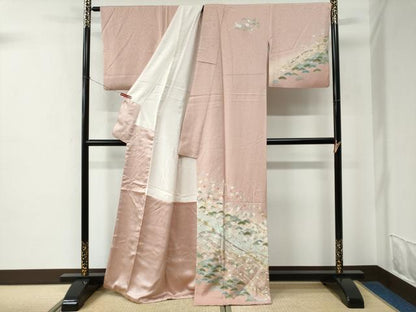 平和屋着物●訪問着　浜松吉祥草花文　暈し染め　金彩　正絹　逸品　CABE2398yc