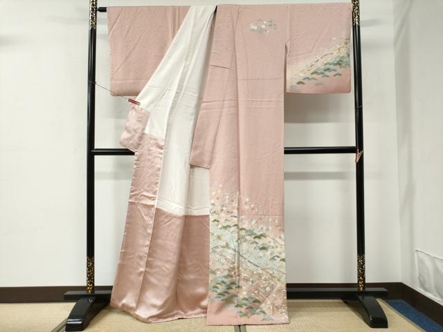 平和屋着物●訪問着　浜松吉祥草花文　暈し染め　金彩　正絹　逸品　CABE2398yc