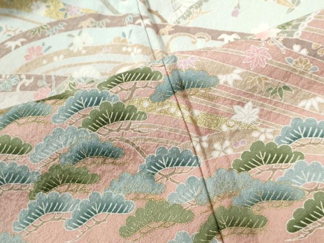 平和屋着物●訪問着　浜松吉祥草花文　暈し染め　金彩　正絹　逸品　CABE2398yc