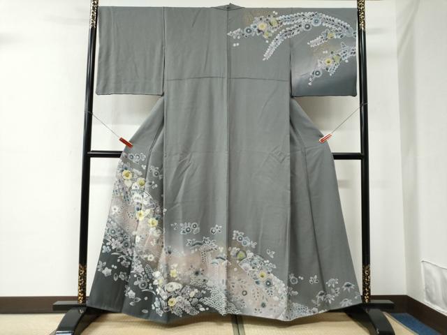 平和屋着物●訪問着　辻が花　暈し染め　金彩　正絹　逸品　CABE2399yc