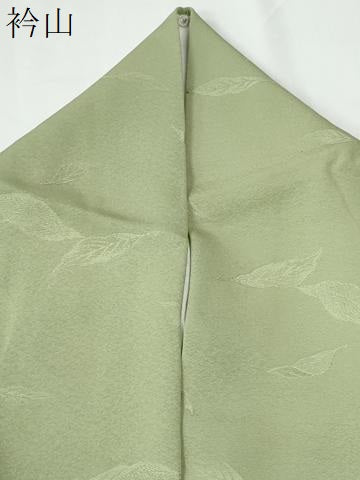 平和屋着物●上質な色無地　舞葉地紋　苗色　正絹　逸品　CABE2400yc