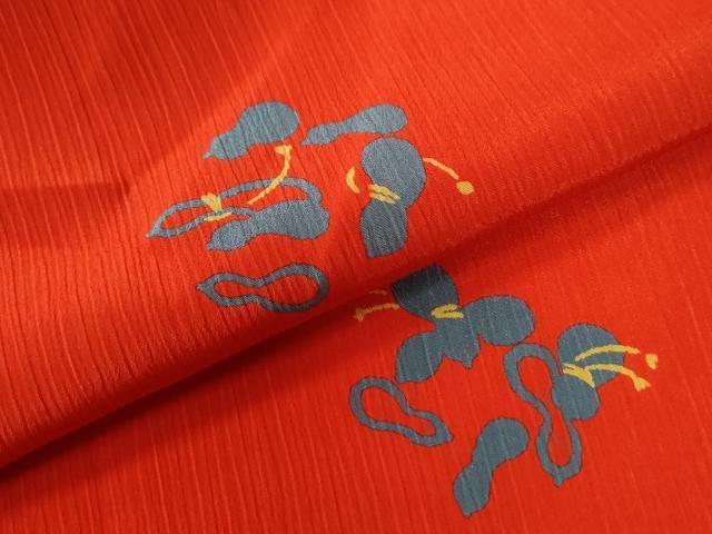 平和屋着物●長襦袢　無双仕立て　瓢箪　半衿刺繍　正絹　逸品　CABE2403yc