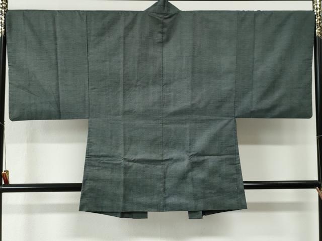 平和屋着物●男性　本場大島紬　アンサンブル　100亀甲　総詰め　羽裏：龍　正絹　逸品　CABE2405yc