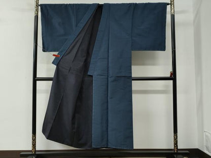 平和屋着物●男性　お召　アンサンブル　100亀甲　羽裏：虎　正絹　逸品　未使用　CABE2406yc