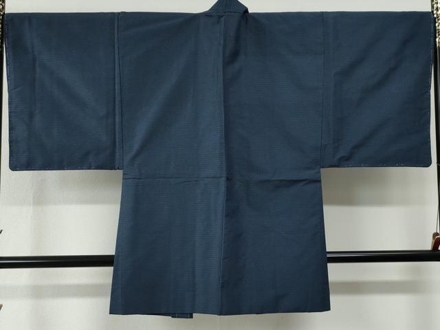 平和屋着物●男性　お召　アンサンブル　100亀甲　羽裏：虎　正絹　逸品　未使用　CABE2406yc