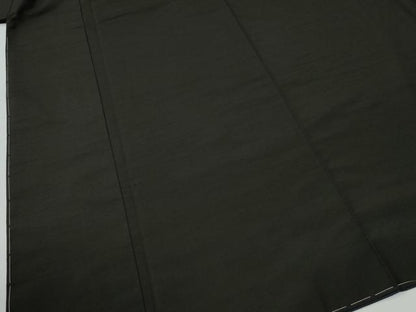平和屋着物●男性　紬　アンサンブル　色無地　憲法黒茶色　正絹　逸品　未使用　CABE2407yc