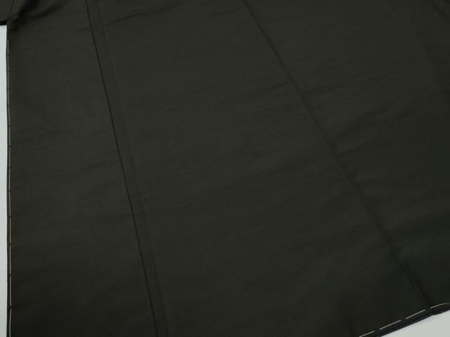平和屋着物●男性　紬　アンサンブル　色無地　憲法黒茶色　正絹　逸品　未使用　CABE2407yc