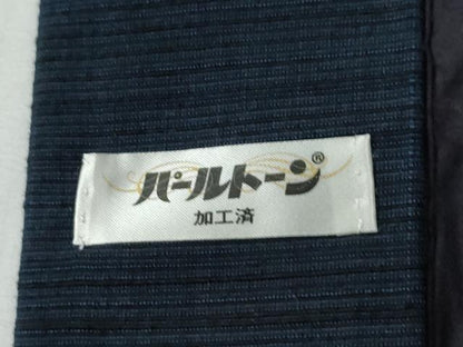 平和屋着物●男性　信州織つむぎ　アンサンブル　色無地　留紺色　証紙付き　正絹　逸品　未使用　CABE2408yc