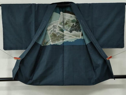 平和屋着物●男性　本場大島紬　アンサンブル　80亀甲　総詰め　正絹　逸品　未使用　CABE2409yc