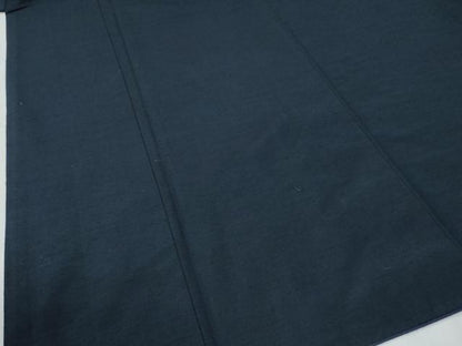 平和屋着物●男性　紬　アンサンブル　色無地　留紺色　正絹　逸品　CABE2410yc
