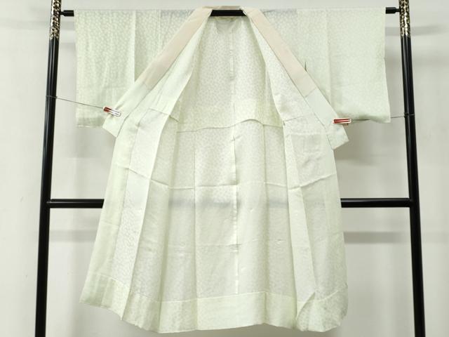 平和屋着物●長襦袢　無双仕立て　舞桜地紋　女郎花色　正絹　逸品　未使用　CABE2411yc 平和屋着物○長襦袢 無双仕立て 舞桜地紋 女郎花色 正絹 逸品 未使用
