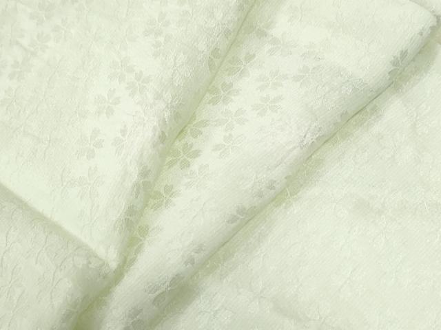 平和屋着物●長襦袢　無双仕立て　舞桜地紋　女郎花色　正絹　逸品　未使用　CABE2411yc 平和屋着物○長襦袢 無双仕立て 舞桜地紋 女郎花色 正絹 逸品 未使用