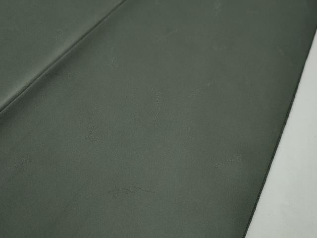 平和屋着物●創業280年　誉田屋源兵衛　色無地　更紗花唐草地紋　老竹色　小大丸　鈴乃屋扱い　正絹　逸品　CABE2414yc