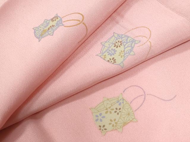 平和屋着物●長襦袢　無双仕立て　糸巻き花文　半衿刺繍　正絹　逸品　未使用　CABE2416yc