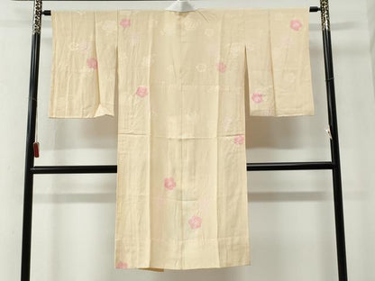 平和屋着物●長襦袢　無双仕立て　絞り　舞花地紋　正絹　逸品　CABE2417yc
