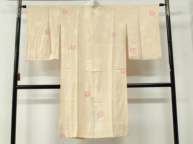 平和屋着物●長襦袢　無双仕立て　絞り　舞花地紋　正絹　逸品　CABE2417yc
