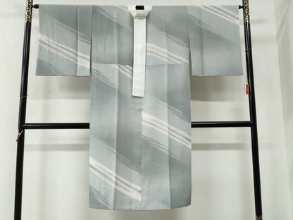平和屋着物●長襦袢　無双仕立て　ぜんまい紬　霞文　正絹　逸品　CABE2422yc