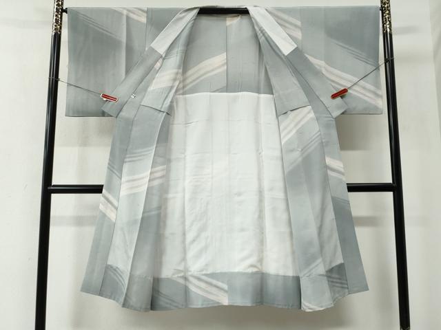 平和屋着物●長襦袢　無双仕立て　ぜんまい紬　霞文　正絹　逸品　CABE2422yc