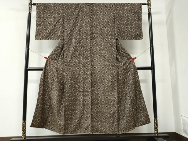 平和屋着物●アンティーク大島　本場大島紬　龍郷絣　正絹　逸品　未使用　CABE2426yc