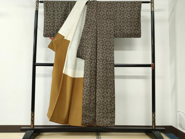 平和屋着物●アンティーク大島　本場大島紬　龍郷絣　正絹　逸品　未使用　CABE2426yc