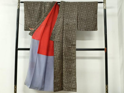 平和屋着物●本場大島紬　龍郷絣　正絹　逸品　CABE2427yc