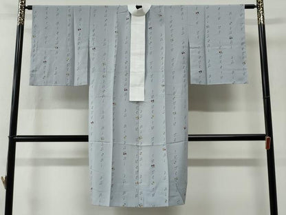 平和屋着物●長襦袢　無双仕立て　音符　さくらんぼ　半衿刺繍　正絹　逸品　CABE2431yc