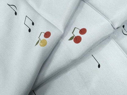 平和屋着物●長襦袢　無双仕立て　音符　さくらんぼ　半衿刺繍　正絹　逸品　CABE2431yc