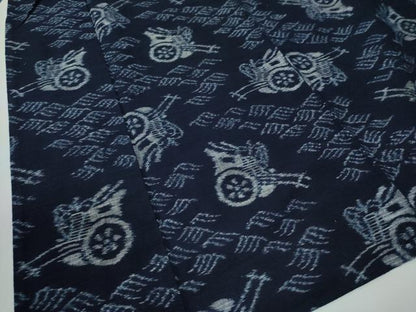 平和屋着物●久留米絣　単衣　立波御所車　綿　逸品　CABE2432yc