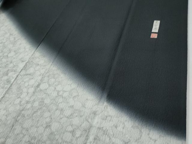 平和屋着物●訪問着　作家物　吉祥文　暈し染め　黒地　正絹　逸品　CABE2434yc 平和屋着物○訪問着 作家物 吉祥文 暈し染め 黒地 正絹 逸品