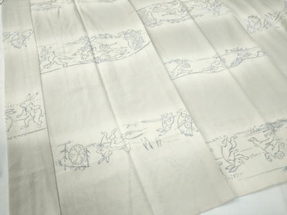平和屋着物●長襦袢　単衣　鳥獣戯画　暈し染め　正絹　逸品　CABE2435yc