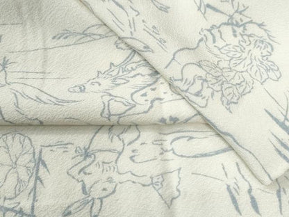 平和屋着物●長襦袢　単衣　鳥獣戯画　暈し染め　正絹　逸品　CABE2435yc