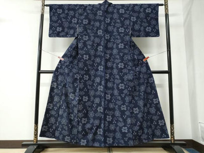 平和屋着物●久留米絣　楓　松　三越扱い　綿　逸品　CABE2437yc