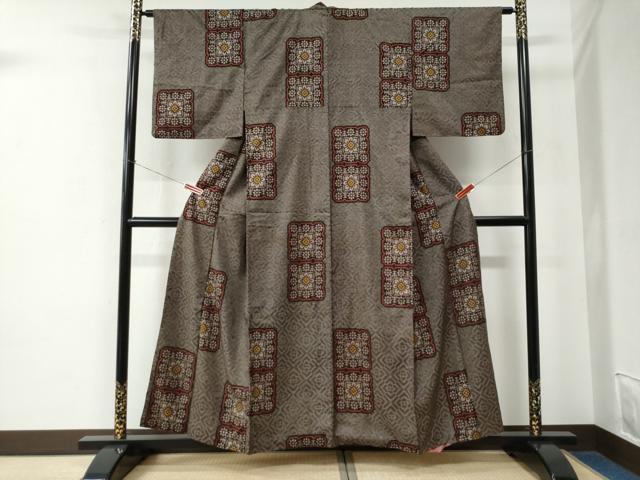 平和屋着物●本場大島紬　龍郷絣　正絹　逸品　CABE2439yc