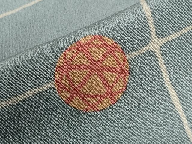 平和屋着物●上質な小紋　毬吉祥花文　鬼しぼ縮緬　正絹　逸品　未使用　CABE2440yc