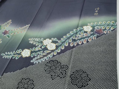 平和屋着物●螺鈿作家　藤本隆士　訪問着　辻が花　暈し染め　金彩　ロング丈　正絹　逸品　CABE2441yc