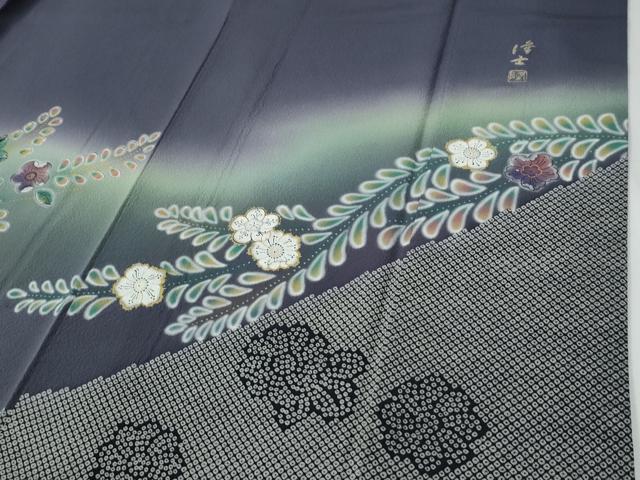 平和屋着物●螺鈿作家　藤本隆士　訪問着　辻が花　暈し染め　金彩　ロング丈　正絹　逸品　CABE2441yc