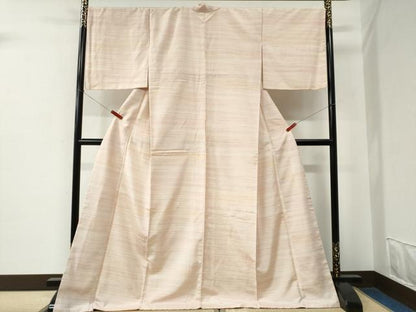 平和屋着物●紅花紬　米沢　霞文　ロング丈　正絹　逸品　CABE2443yc