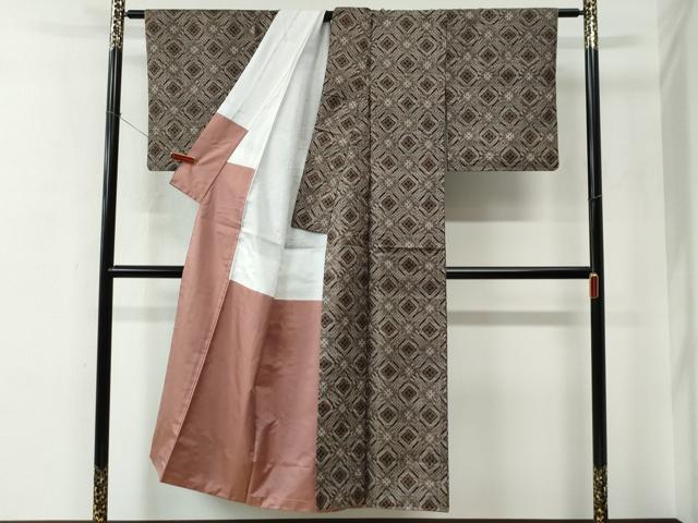 平和屋着物●アンティーク大島　本場大島紬　龍郷絣　アンサンブル　正絹　逸品　CABE2456yc
