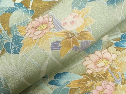 平和屋着物●訪問着　駒刺繍　草花文　金彩　西武百貨店扱い　正絹　逸品　CABE2457yc