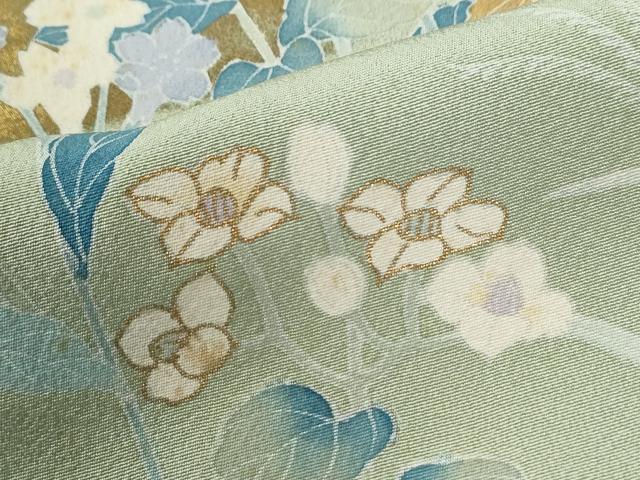 平和屋着物●訪問着　駒刺繍　草花文　金彩　西武百貨店扱い　正絹　逸品　CABE2457yc