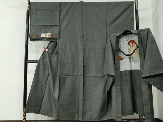 平和屋着物●男性　本場大島紬　アンサンブル　80亀甲　総詰め　証紙付き　正絹　逸品　未使用　CABE2461yc